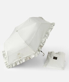 TOCCA 【晴雨兼用・UVカット100%生地】LOGO FRILL UMBRELLA 折り畳み傘 収納バッグ付き トッカ ファッション雑貨 折りたたみ傘 ホワイト ブラック【送料無料】