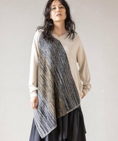 OSMOSIS アシンメトリーニットプルオーバー オズモーシス トップス ニット ブラック ホワイト ピンク【送料無料】