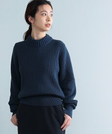 【SALE／50%OFF】Demi-Luxe BEAMS AK+1 / 畦編み 3ゲージ カラーニット デミルクス ビームス トップス ニット ネイビー ベージュ【送料無料】