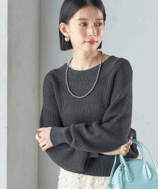 SHIPS WOMEN ＜手洗い可能＞ペーパー コットン プルオーバー 24SS ◇ シップス トップス ニット グレー ホワイト グリーン【送料無料】