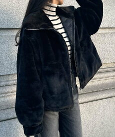 【SALE／62%OFF】JUNOAH 2wayカラージップ中綿ファーコート ジュノア ジャケット・アウター ダウンジャケット・ダウンベスト グレー ホワイト ブラック【送料無料】