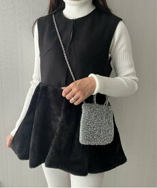 【SALE／16%OFF】Ranan ペプラムファー切替ジレ ラナン トップス ベスト・ジレ ベージュ ブラック ブラウン【送料無料】