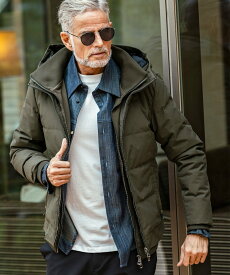 【SALE／69%OFF】AKM Contemporary 【直営店・WEB限定】 AKM Contemporary(エイケイエムコンテンポラリー)スタンドネックレイヤードダウンジャケット シフォン ジャケット・アウター ムートンコート カーキグリーン ネイビー ブラック【送料無料】