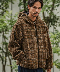 CAMBIO mj10926-Check Boa Zip Up Hooded Jacket �W�b�v�A�b�v�t�[�f�B�[ �J���r�I �W���P�b�g�E�A�E�^�[ ���̑��̃W���P�b�g�E�A�E�^�[ �u���b�N �u���[ �u���E���y���������z