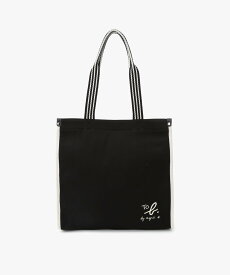 To b. by agnes b. WEBスペシャル ロゴ コットン スクエア トートバッグ アニエスベー バッグ トートバッグ ブラック【送料無料】