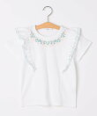 SHIPS KIDS:140~150cm / ネックフラワー Tシャツ