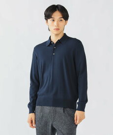 【SALE／60%OFF】BEAMS HEART MEN ロングスリーブ ニットポロ ビームス アウトレット トップス ニット ブラック ネイビー【送料無料】