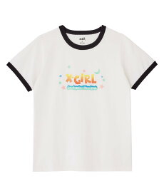 X-girl POP LOGO S/S RINGER CLASSIC TEE Tシャツ X-girl エックスガール トップス カットソー・Tシャツ ブラック パープル ホワイト【送料無料】