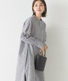 OMNES 製品洗いコットンブロード ロングシャツワンピース 長袖 ハプティック ワンピース・ドレス シャツワンピース【送料無料】