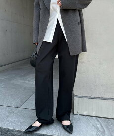 【SALE／5%OFF】evernavy ポンチ カーブ パンツ evernavy エバーネイビー アンドミー パンツ その他のパンツ ブラウン ネイビー グレー ホワイト ブラック カーキグリーン【送料無料】