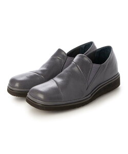 D'ICI 【高機能】スクエアトゥ切り替えスリッポン モード・エ・ジャコモ×イング シューズ・靴 ローファー ブルー グレー【送料無料】