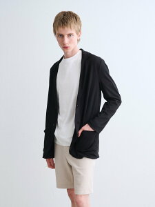 three dots Men's milky jersey jacket �X���[�h�b�c �W���P�b�g�E�A�E�^�[ ���̑��̃W���P�b�g�E�A�E�^�[ �O���[ �u���b�N�y���������z