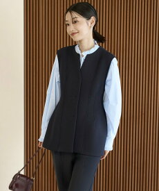 【SALE／20%OFF】UNFILO 【VERY×UNFILOコラボ】BEAUTY FORM JERSEY+ ペプラムジレ アンフィーロ トップス ベスト・ジレ ブラック ネイビー グレー【送料無料】