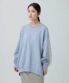 【SALE／55%OFF】LEPSIM 袖クロシェ切り替えチュニック レプシィム ワンピース・ドレス チュニック ブラック ホワイト ブルー