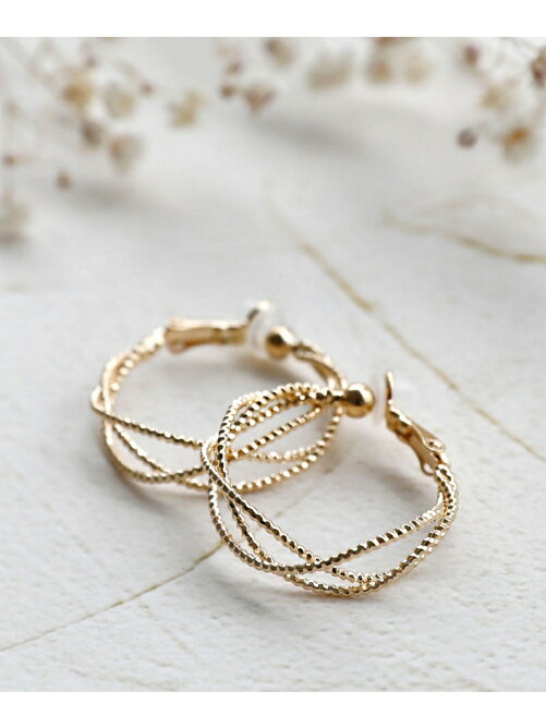 Colleca La カットワイヤー編みフープピアス イヤリング Rakuten Fashion 楽天ファッション 旧楽天ブランドアベニュー T