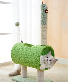 【SALE／30%OFF】aimoha home aimoha home/(W)動物形キャットタワー猫用おもちゃ アイモハ ペット用品 ペット用おもちゃ ホワイト グリーン