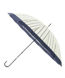 OberTashe 16本骨切り継ぎストライプ 雨傘 日傘 遮光 レイン 長傘 エスペランサ ファッション雑貨 傘・長傘 ホワイト ベージュ ピンク ネイビー