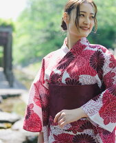 楽天市場】浴衣 レディース セット（カラーワインレッド）（和服