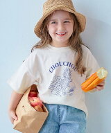 devirock 綿100% デビラボ ガールズ BIGシルエット プリント半袖Tシャツ 子供服 キッズ 26SS デビロック …