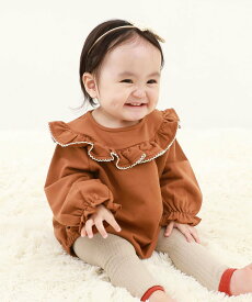 【SALE／23%OFF】devirock 綿100% フリル スウェットロンパース ロンパース 出産祝い 25AW デビロック マタニティウェア・ベビー用品 ロンパース・カバーオール パープル ブラウン グレー