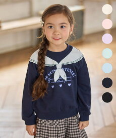ANY KIDS 【WEB限定】7days 裏毛トレーナー エニィ トップス スウェット・トレーナー ベージュ ネイビー ピンク ブラック グリーン パープル ブルー