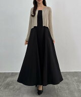 【SALE／13%OFF】JUNOAH CENEA シアーラメニット+フレアキャミワンピースSET ジュノア ワンピース・ドレ…