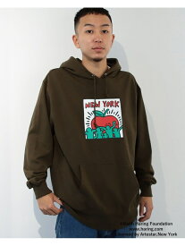 【SALE／60%OFF】BEAMS T BEAMS T / KEITH HARING パーカ ビームス アウトレット トップス スウェット・トレーナー ブラック カーキ