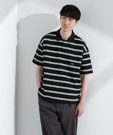 【SALE／30%OFF】NANO universe 「NJ/CLUB」 オーバーサイズボーダーポロシャツ ナノユニバース トップス カットソー・Tシャツ ネイビー ブラック【送料無料】