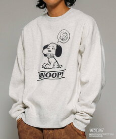 【SALE／10%OFF】FREAK'S STORE PEANUTS/ピーナッツ 別注 フロントプリント クルーネックスウェット/スヌーピー 【限定展開】 25AW フリークスストア トップス スウェット・トレーナー ピンク ネイビー ブラック グレー【送料無料】