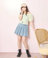 Lovetoxic 【LTXC】ベルトつきデニムプリーツスカート ナルミヤオンライン スカート その他のスカート ネ…