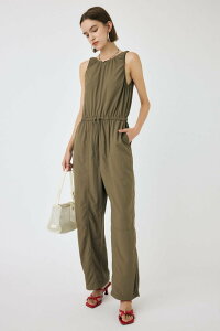 【SALE/30%OFF】MOUSSY NYLON GATHER ジャンプスーツ マウジー オールインワン・オーバーオール オールインワン・つなぎ カーキグリーン ブラック【送料無料】
