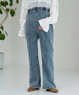 LEPSIM 【産前・産後対応】マタニティ/ピンタックデニムフレア2 レプシィム マタニティウェア・ベビー用…