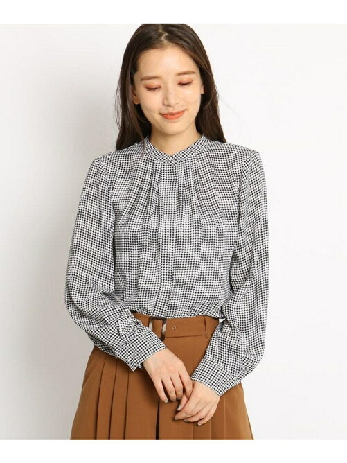 Ag By Aquagirl Lサイズあり 千鳥格子柄ジョーゼットブラウス
