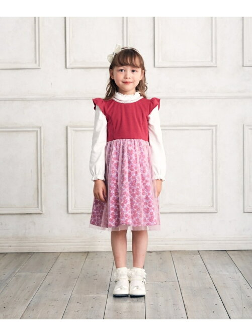 Any Fam 90 130cm 花柄プリント チュールドッキング ワンピース Rakuten Fashion 楽天ファッション 旧楽天ブランドアベニュー Ab6559