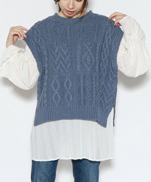 Archives パッチワークケーブルニットベスト Rakuten Fashion 楽天ファッション 旧楽天ブランドアベニュー Bs0559