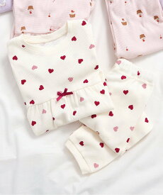 【SALE／5%OFF】apres les cours GIRLSバラエティワッフルパジャマ エフオーオンラインストア インナー・ルームウェア パジャマ パープル ピンク ブルー ホワイト
