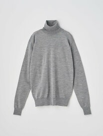 JOHN SMEDLEY タートルネック長袖ニットプルオーバー ｜ AOFIE ｜ 30G CONTEMPORARY FIT ジョンスメドレー トップス ニット シルバー【送料無料】