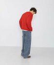 ウール混クルーネックニットプルオーバー