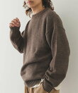 ウール混クルーネックニットプルオーバー
