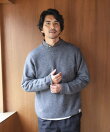 ウール混クルーネックニットプルオーバー