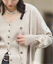 ウォッシャブルコットンシルクミックスVネックカーディガン