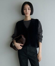 UNFILO ナイロンシャギー ベスト アンフィーロ トップス ベスト・ジレ グレー ブラウン ブラック【送料無料】