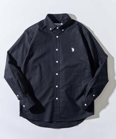 【SALE／31%OFF】U.S. POLO ASSN. U.S. POLO ASSN./ワンポイントロゴ ポニー刺繍 BDシャツ BD LONG SLEEVE SHIRT セットアップセブン トップス シャツ・ブラウス ブラック【送料無料】