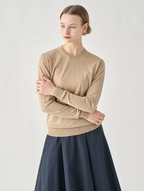 JOHN SMEDLEY クルーネック長袖ニットプルオーバー ｜ DILLIE ｜ 30G CONTEMPORARY FIT ジョンスメドレー トップス ニット ベージュ【送料無料】