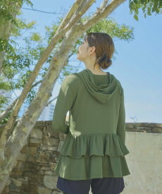 Ocean Pacific Ocean Pacific/(W)フリルラッシュパーカー オーシャンパシフィック 水着・スイムグッズ ラッシュガード ブラウン カーキグリーン ブラック グレー ベージュ ホワイト【送料無料】