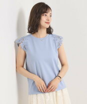 楽天市場】レース トップス 半袖（カラーブルー）（Tシャツ 