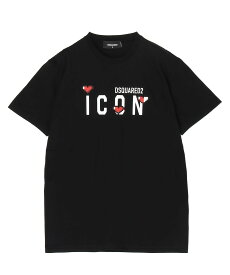 DSQUARED2 ICON Heart Pixel Cool Fit Tee ディースクエアード トップス カットソー・Tシャツ ブラック ホワイト【送料無料】