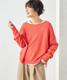 【SALE／30%OFF】2nd NOLLEY'S ＜手洗い可能＞ギマコットンボートネックプルオーバーニット ノーリーズ トップス ニット ホワイト オレンジ ベージュ【送料無料】