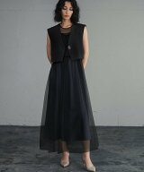 【SALE／25%OFF】GIRL ショートジレ セット チュールドレス 結婚式 ワンピース パーティードレス リバー…