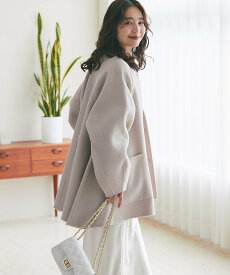 La boutique BonBon 【miki監修カラーあり・新色登場】ライトラグランフレアコート ラブティックボンボン ジャケット・アウター その他のジャケット・アウター グレー グリーン ピンク ネイビー【送料無料】